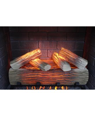 23 inch Infrared heating electric fireplace insert, with log set & realistic flame, remote control with timer, overheating protection