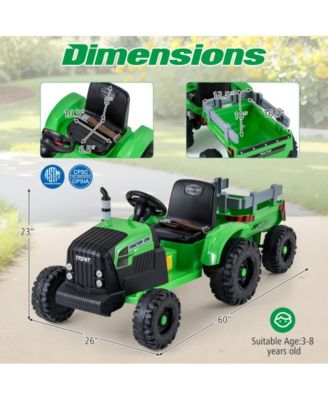 Kids 24V Ride On Tractor with Detachable Trailer Remote Control and Safety Features