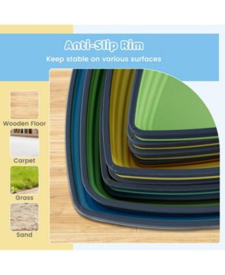 Kids Balance Stepping Stones Set of Eleven with Anti Slip Design and Creative Obstacle Play