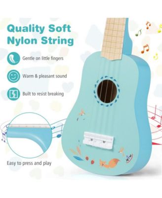 Kids Beginner Ukulele with Nylon Strings and Basswood Body for Early Music Learning