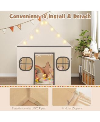 Kids Play Tent Large Playhouse with Door Curtain and Star Lights