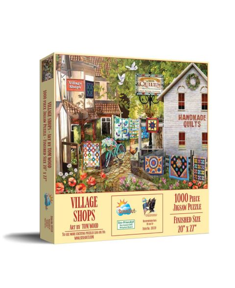 Детский пазл SunsOut Village Shops 1000 Piece Interlocking Jigsaw Puzzle, Ages 15+