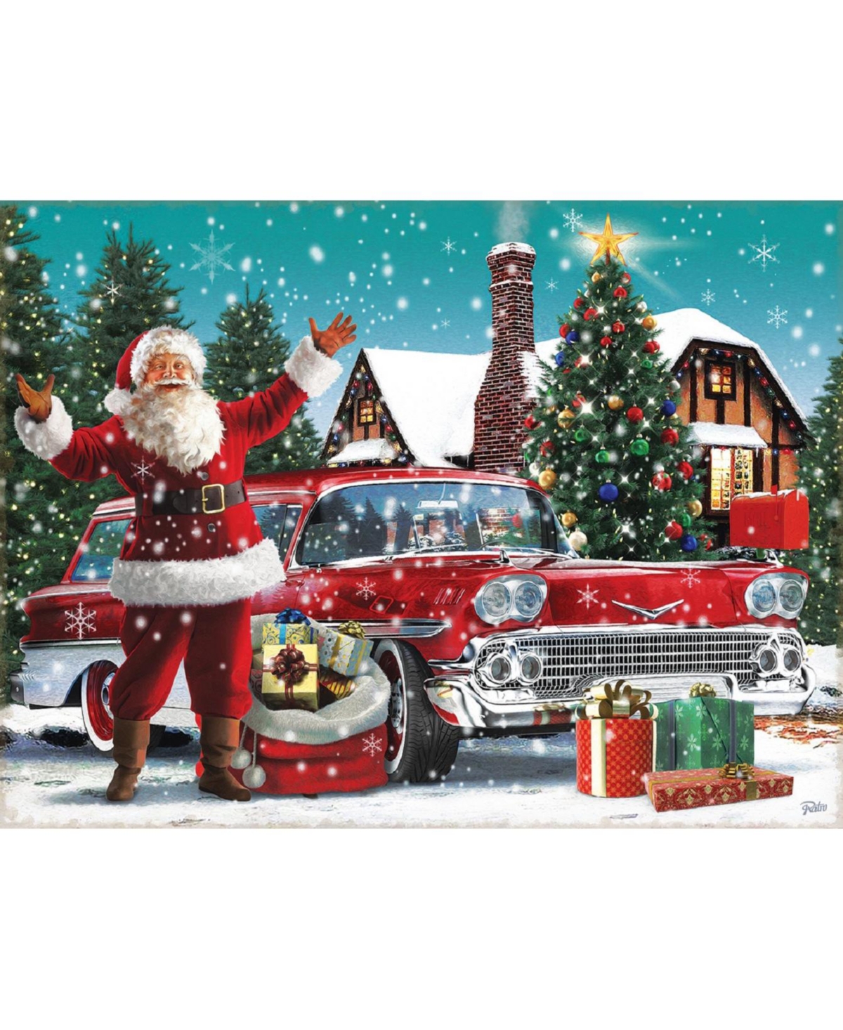 Santa's New Ride 1000 piece Jigsaw Puzzle for Adults Christmas
