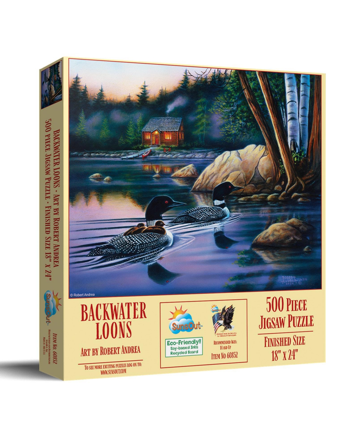SunsOut Backwater Loons 500 piece Jigsaw Puzzle for Adults