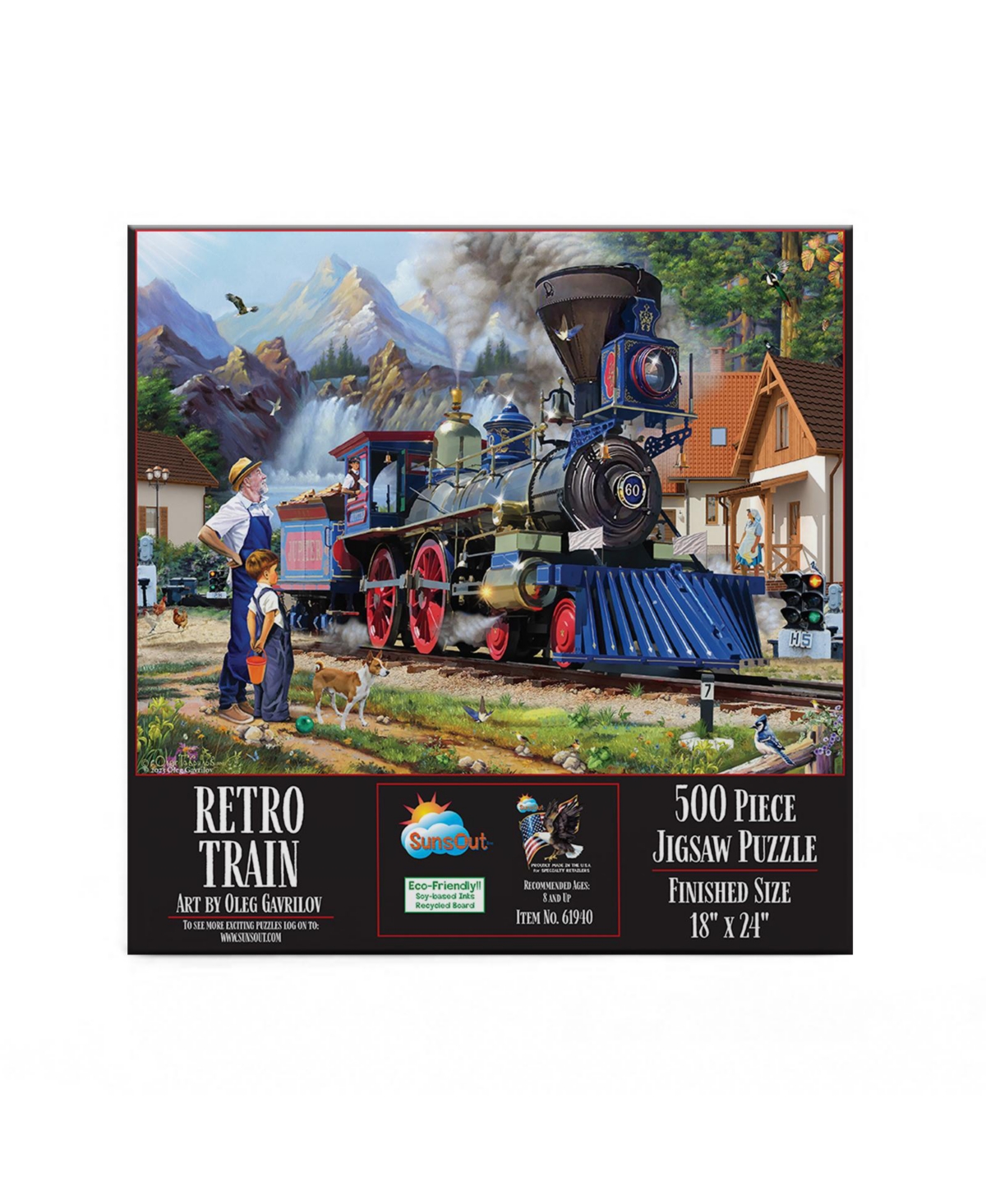 SunsOut Retro Train 500 piece Jigsaw Puzzle for Adults