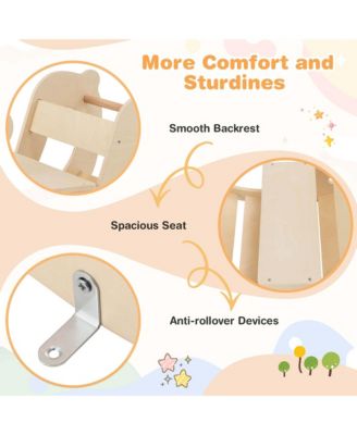 2-in-1 Rocking Horse Arch for Kids with Rocker Arch Climber Comfortable Backrest