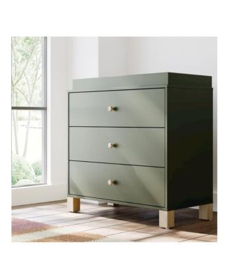 California 3 Drawer Chest With Topper - Olive with Driftwood