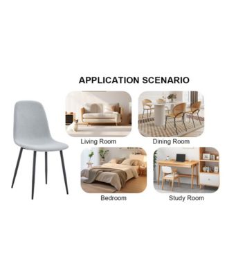 Comfortable Linen-Cotton Dining Set (6 Pieces, Light Gray)