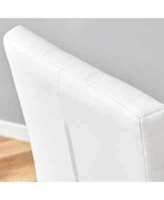 White Armless Dining Chairs (4-Piece Set)