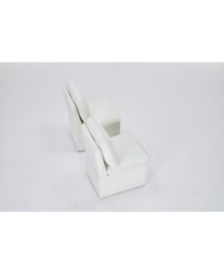 Linen Ivory Dining Chair with Casters & Storage (Set of 2)