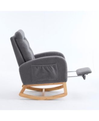 Dark Gray Rocking Chair with Footrest