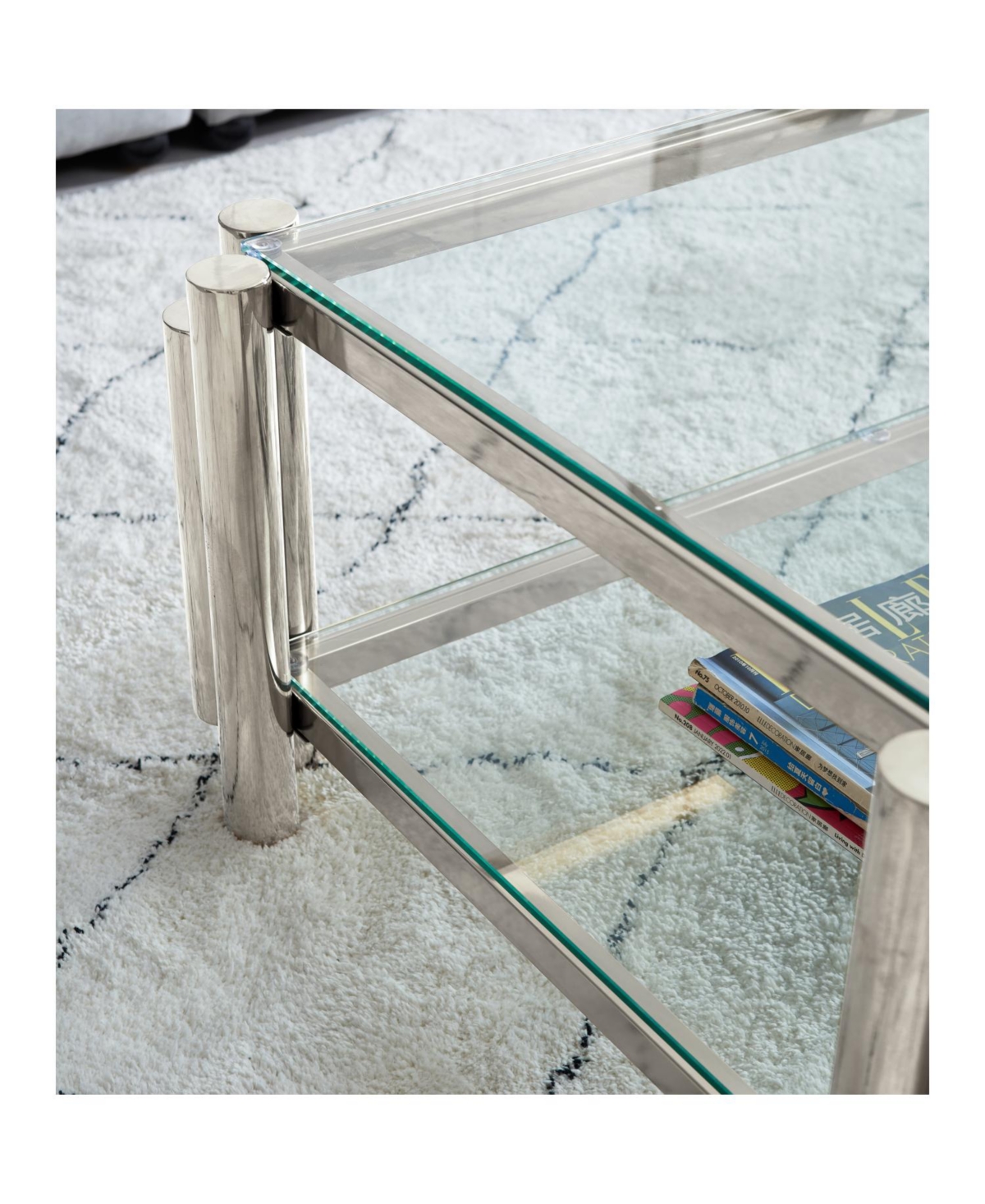 Streamdale Furniture C013A-leg-Silver Stainless Steel coffee table