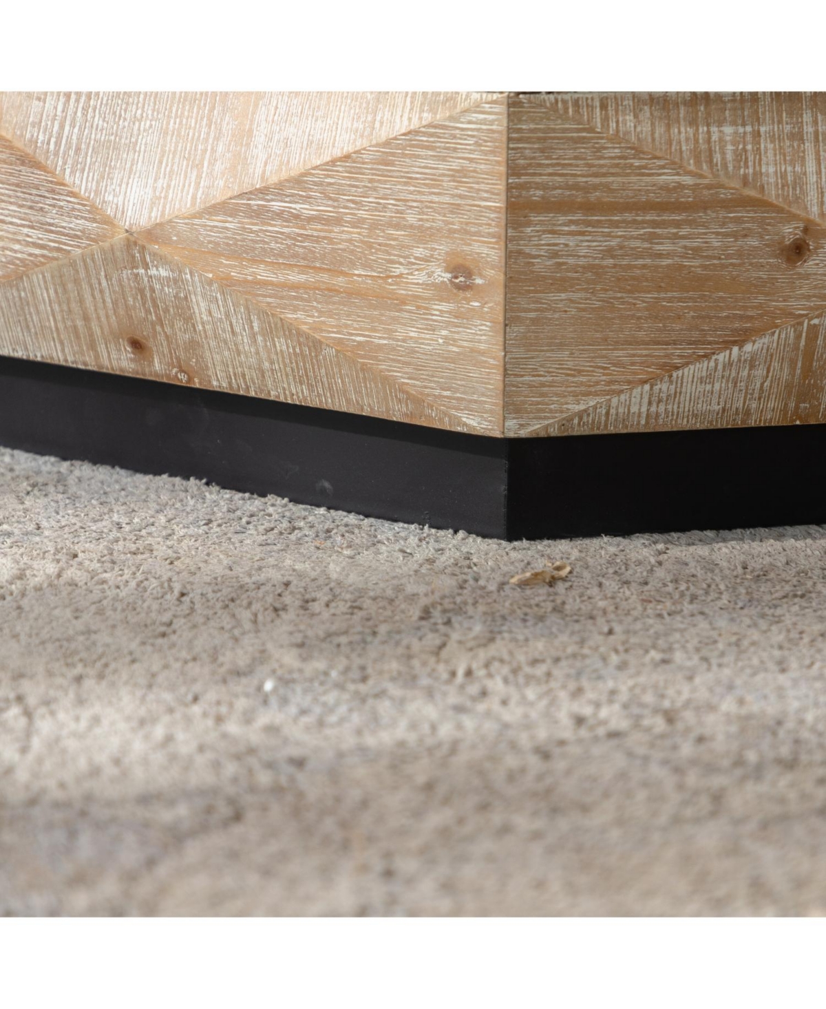 Streamdale Furniture Octagon Coffee Table 38" Retro Wood Center Table