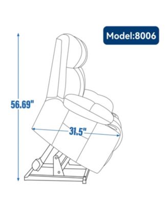 Blue Power Lift Recliner Massage Chair