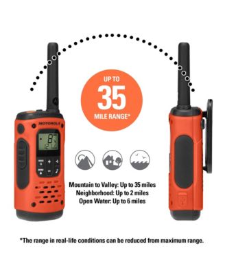 T605_H2OV2 35 mi. Waterproof Two-Way Radio Bright Orange 2-Pack w/ Accessories