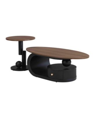 Nesting Coffee Table Set of 2 Black