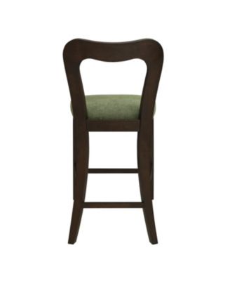 Streamdale Counter Stool Without Arm(dark brown+green) Set of 2