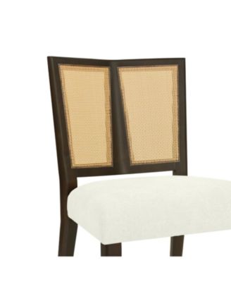 Streamdale Rattan Dining Chair Without Arm(dark brown+beige) Set of 2