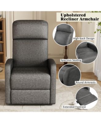 Modern Manual Recliner Chair - Slate Grey