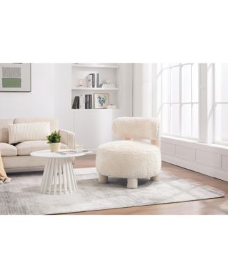  Fur Fabric Accent Chair