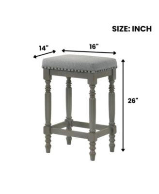 Rustic Gray Counter Stools (Set of 2) - 26 Inch