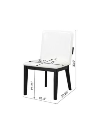 Wood & White Leather Dining Chairs