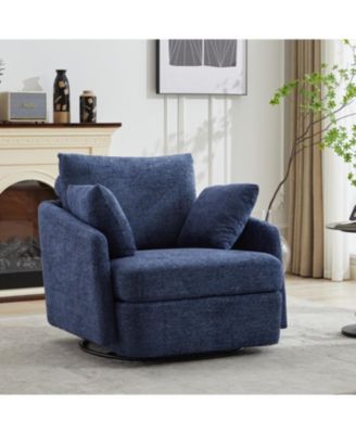 Streamdale Chenille Swivel Accent Chair with Pillows