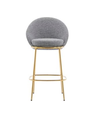  Celano Gold & Gray Upholstered Barstools (Set of 2 )