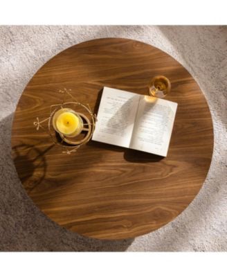 Round Wood Coffee Table - 30.5" Walnut - Living Room/Office