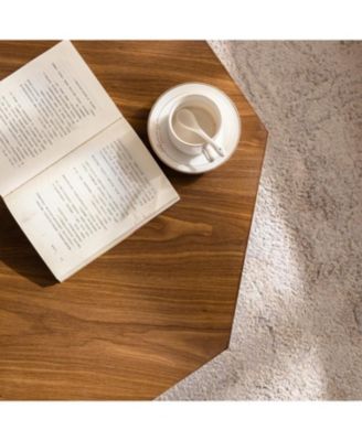30.5" Walnut Octagon Coffee Table - Living Room/Office