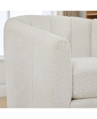  Chenille Swivel Barrel Chair, Tufted Pumpkin Armchair