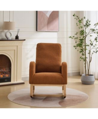 Sherpa Glider Rocking Chair - Nursery/Living Room - Caramel