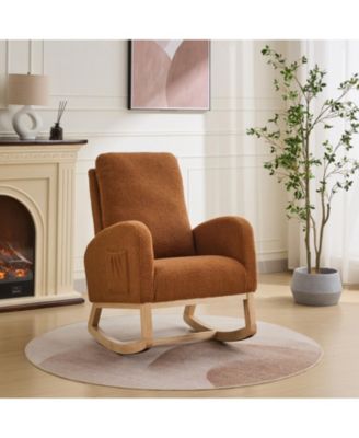 Sherpa Glider Rocking Chair - Nursery/Living Room - Caramel