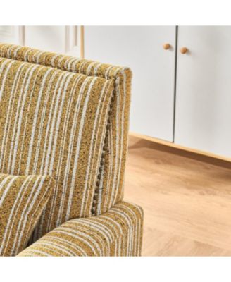 Streamdale Yellow Striped Accent Chair with Nailhead Trim