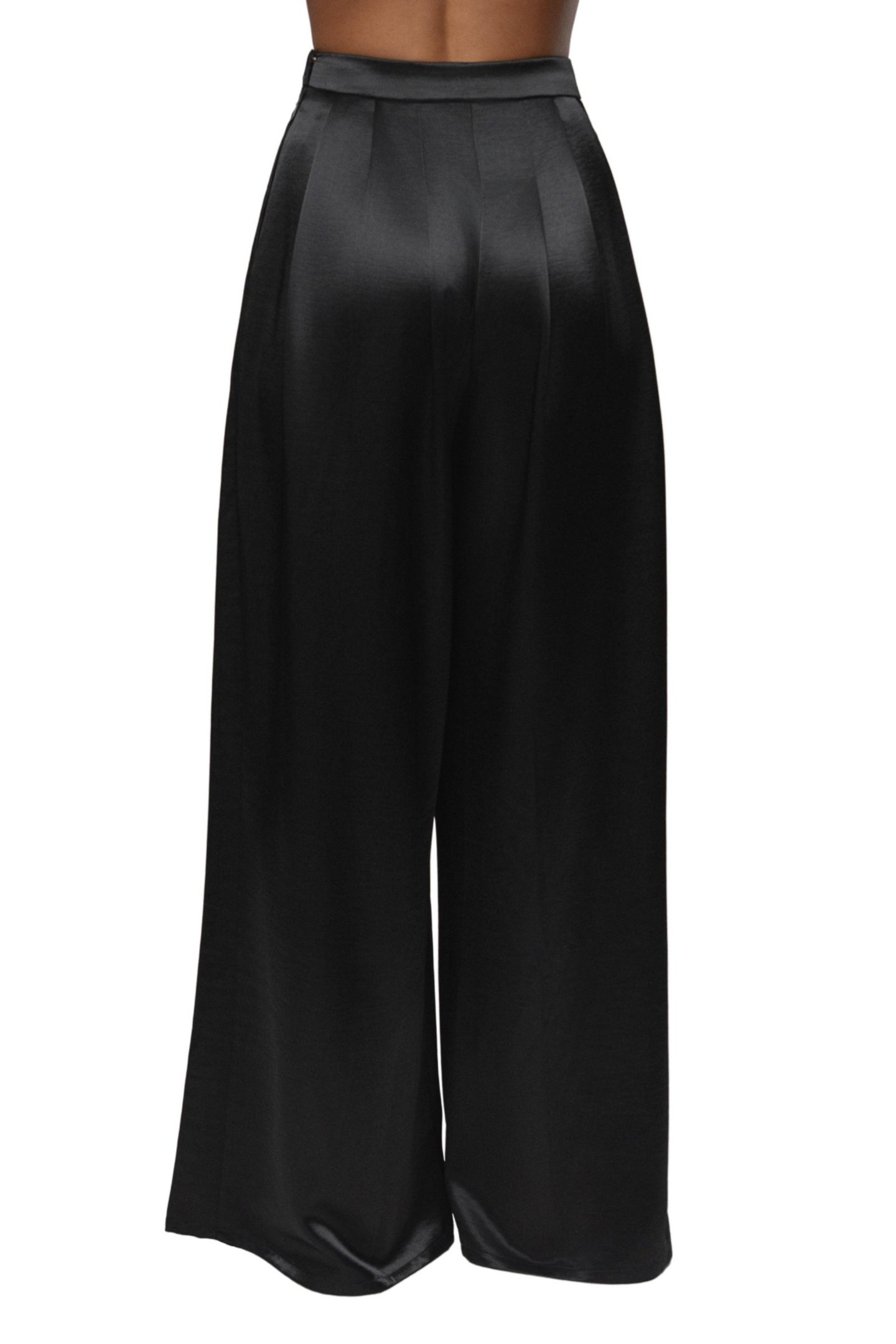 Женские брюки JLUXLABEL Satin Bliss Pleated Pant, цвет: Чёрный — фото 3