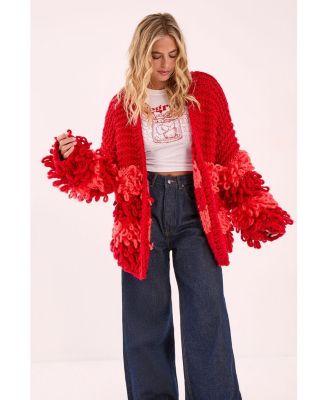 Women's Extreme Stripe Loopy Cardigan