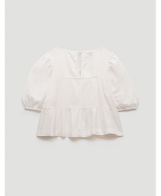 Women's Alva Puff Sleeve Linen Beach Top