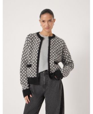 Women's Jacquard Wool Edge To Edge Cardigan
