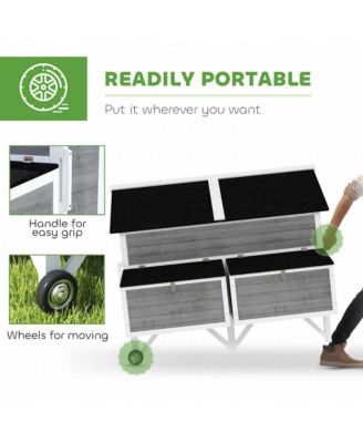 59" Chicken Coop, Chicken Tractor with Wheels, Nesting Boxes,