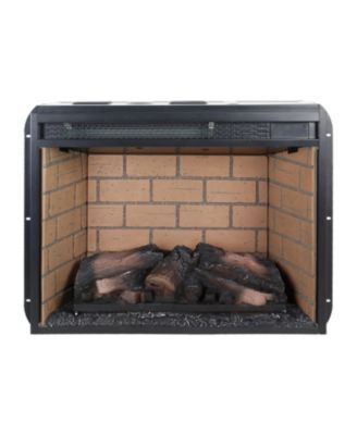 23 inch infrared quartz heater fireplace insert -woodlog version with brick
