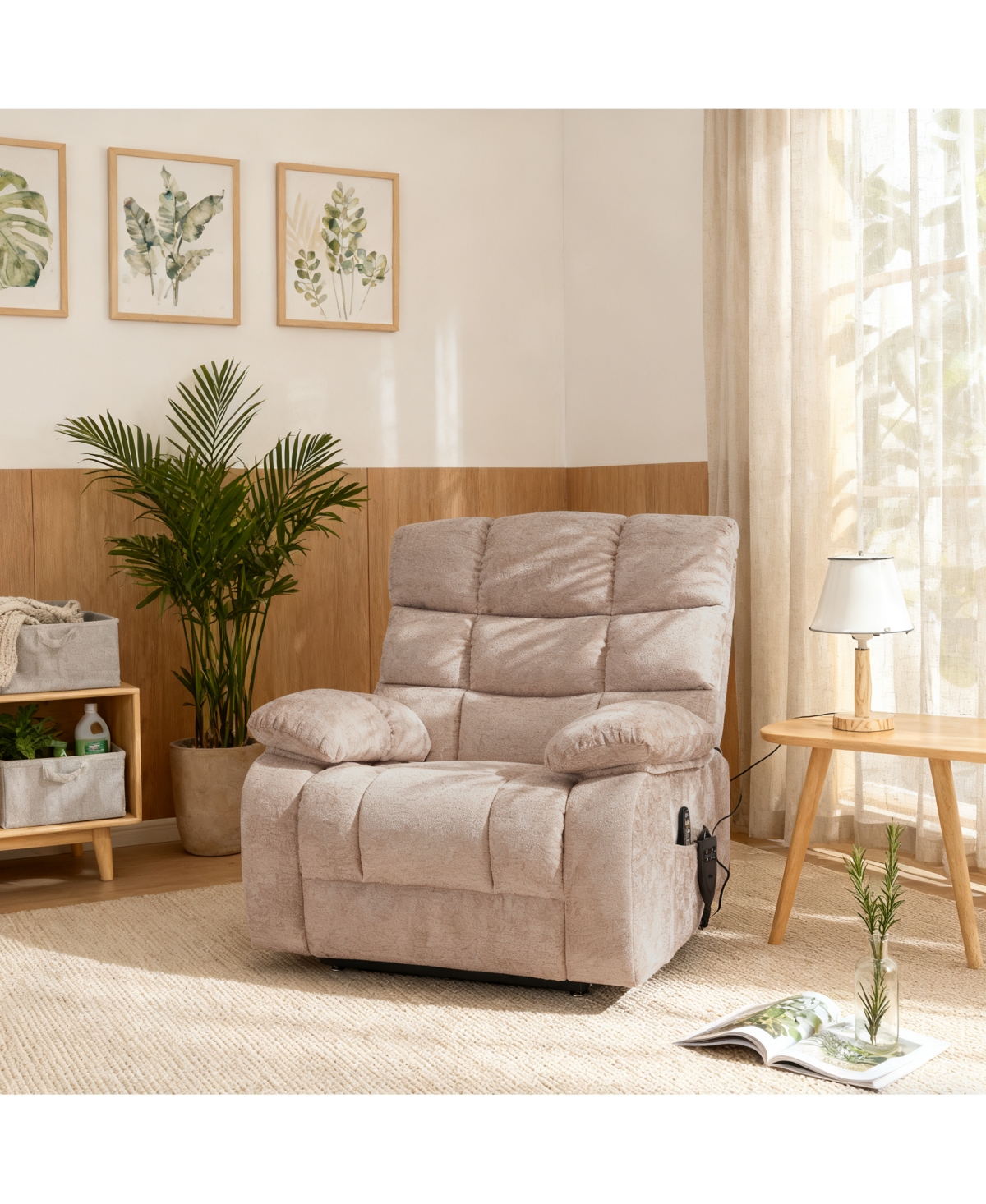 Clihome Lift Recliner Chair Heat Massage Dual Motor Infinite Position Up to 350 Lbs Large Electric Power