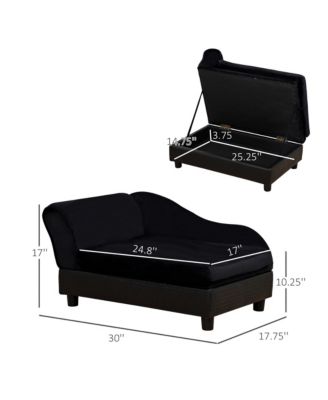 Black Small Cat Sofa with Storage