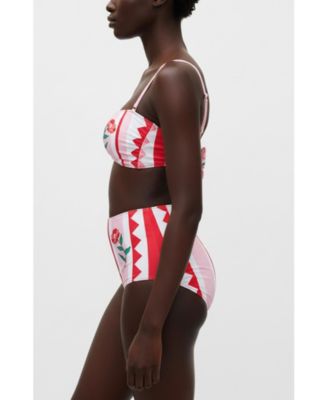 Women's Jungle Rose Reversible Square Bandeau Top