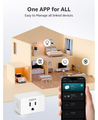 P1 Indoor Smart Plug, 15A 1800W, Timer, Gruop Control, Enable Alexa Google Assistant, Bluetooth 2.4Ghz Wi-Fi Only, White (2-Pack)