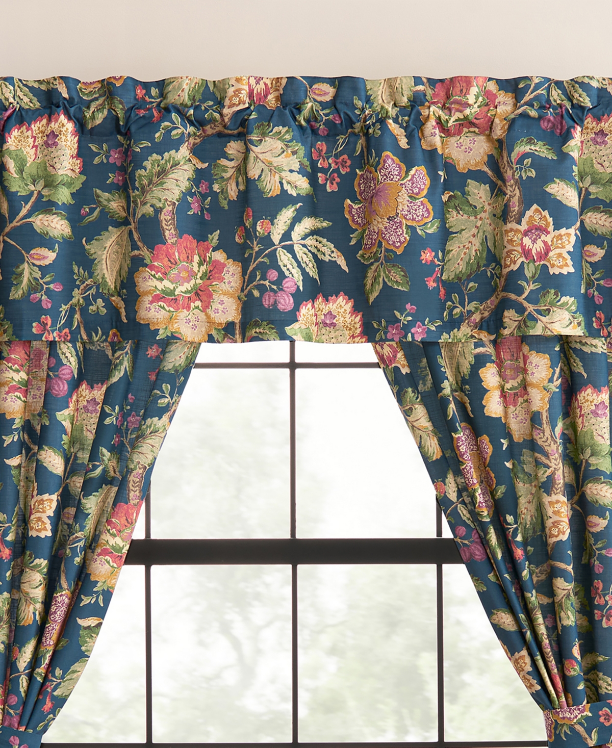 Rose Tree Secret Garden Floral Tailored Drapery Panel Set, 50" x 84"