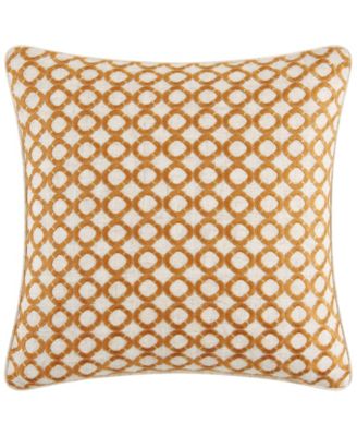 Bronte Square Floral Embroidery Decorative Pillow, 16" x 16"