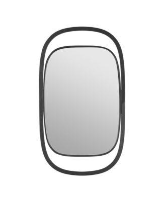 Sonya 29.6-inch Contemporary Rectangular Wall Mirror with Black Iron Frame