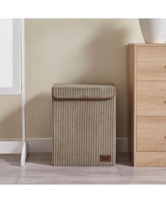 Collapsible Corduroy Laundry Hamper Storage