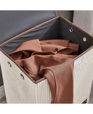 Collapsible Corduroy Laundry Hamper Storage