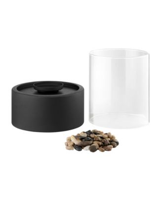 Pillar Hurricane Candleholder with Decorative Pebble Base